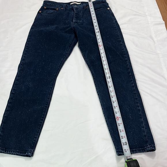 Levi’s Premium Navy Blue Wedgie Fit Speckled Basic Button Fly Casual Size 30 - Picture 9 of 10